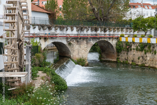 Natural view of the River Almonda in the old city of Torres Novas, district of Santarem, Portugal photo