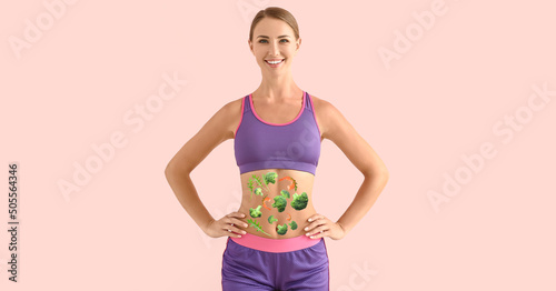 Sporty young woman with hea...