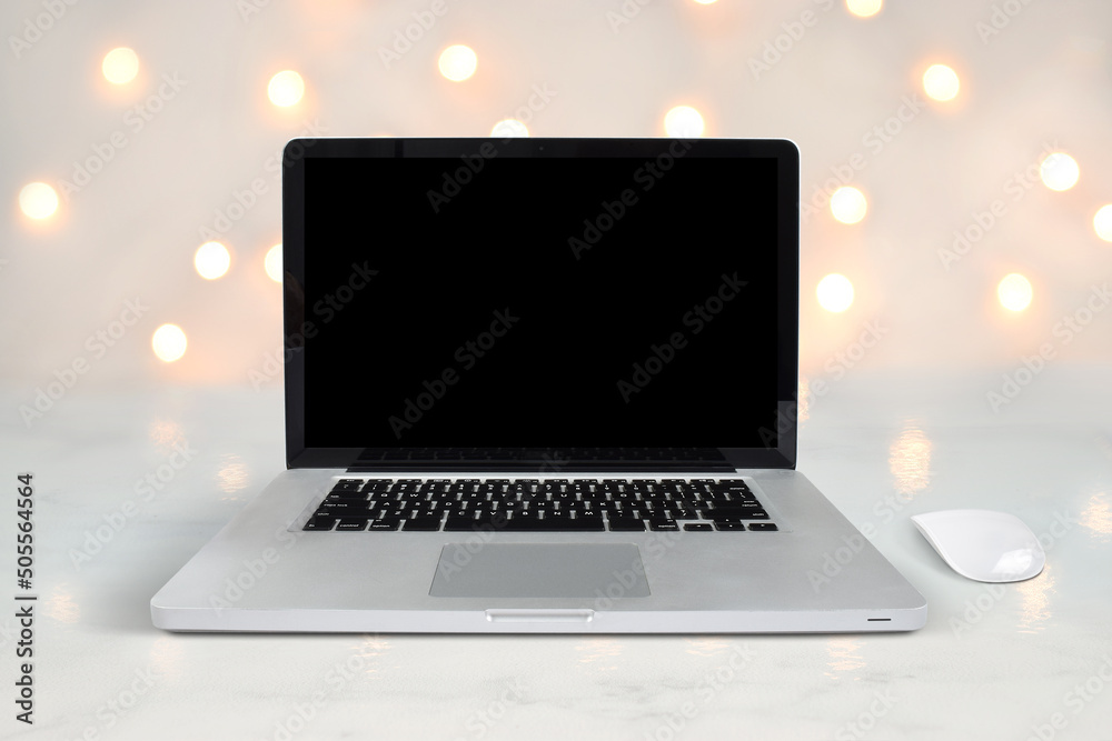 Laptop Mockup with Glowing Lights and a Clipping Path Laptop Mockup with Glowing Lights and a Clipping Path