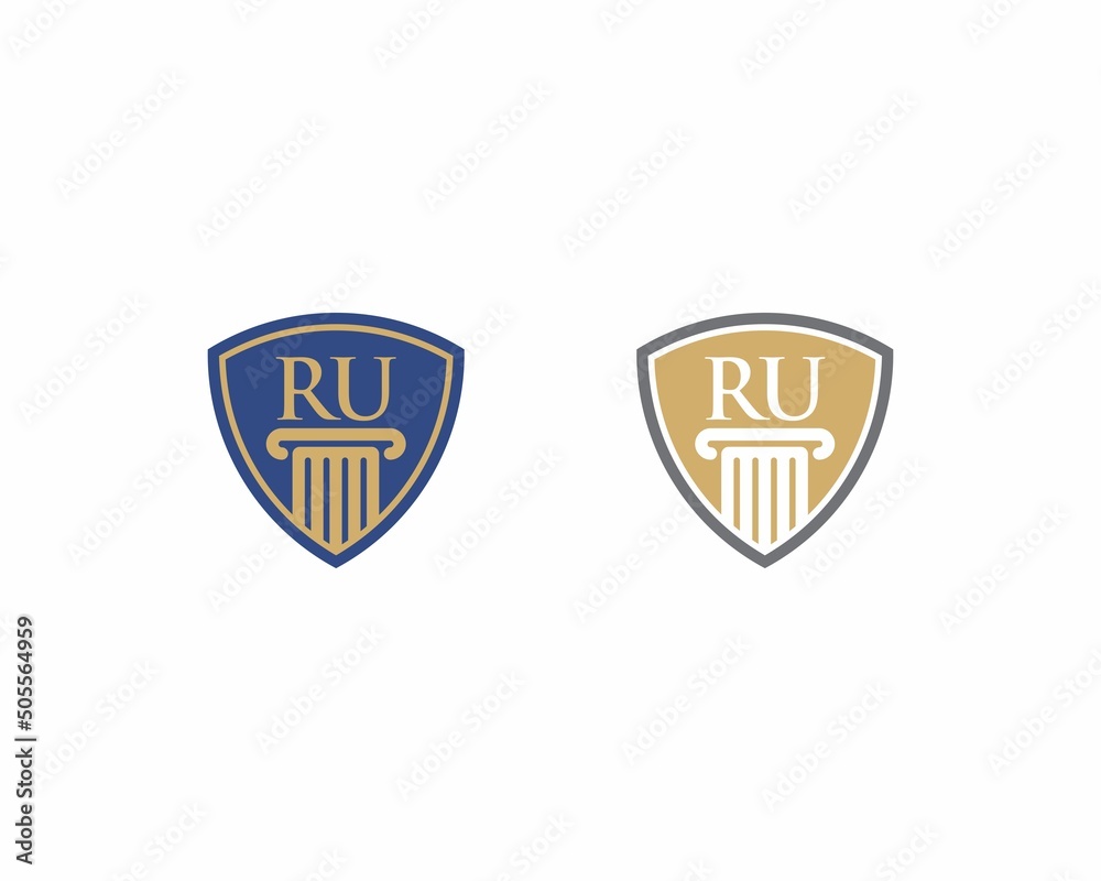 Letters RU, Law Logo Vector 001
