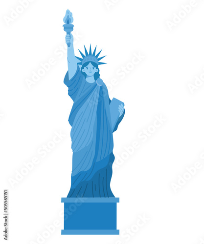 blue liberty statue
