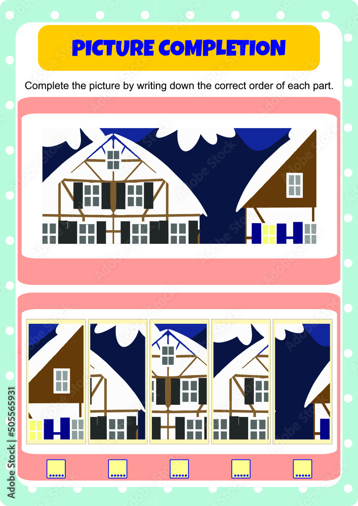 Obraz premium Activity to complete the missing parts in the picture
