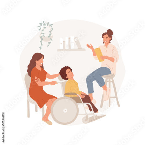 Educational specialist service isolated cartoon vector illustration. Parent training, information center, education for children with disability, specialist consulting service vector cartoon.
