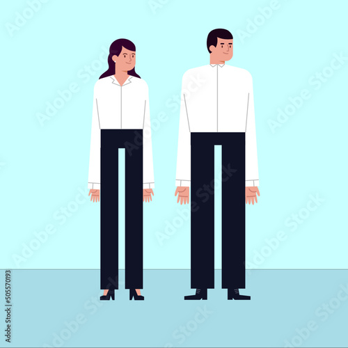 Diseño personajes hombre y mujer, ropa de trabajo de oficina photo
