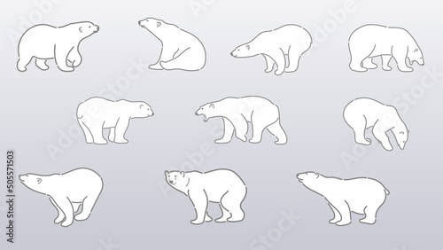 Polar Bear in Cartoon Style.