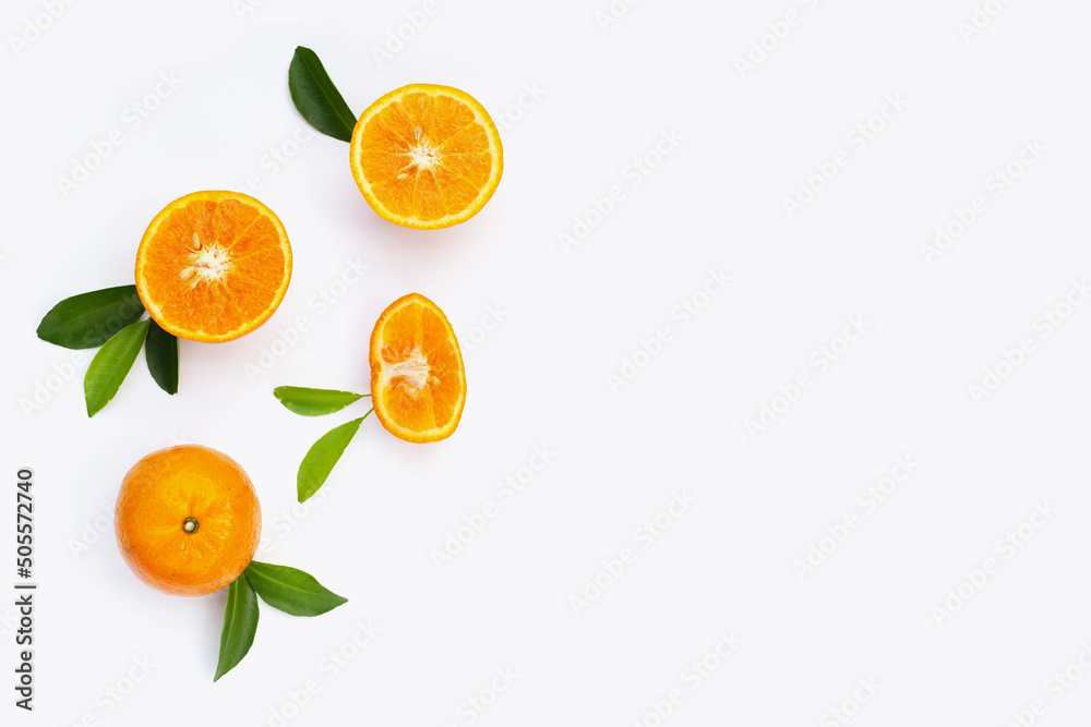 Fresh orange citrus fruit isolated on white background. Juicy, sweet and high vitamin C Fresh orange citrus fruit isolated on white background. Juicy, sweet and high vitamin C