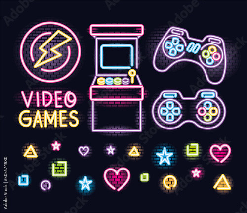 neon video game items
