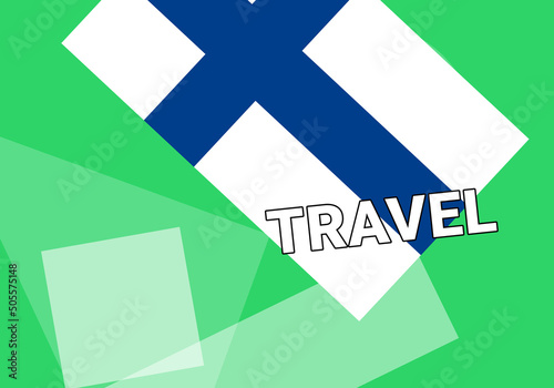 Finland travel. Government flag on colorful.  Helsinki  Finland travel concept photo