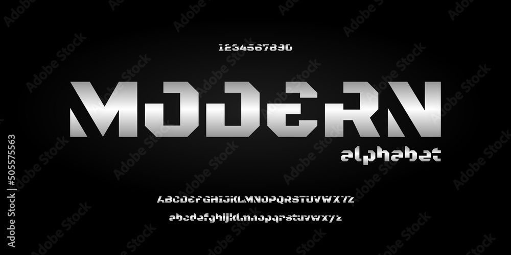 Abstract modern futuristic alphabet font. typography urban style fonts for technology, digital, movie, logo design
