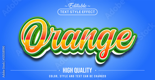 Editable text style effect - Orange text style theme.