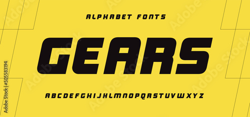 Industrial alphabet font. Modern sans serif typography