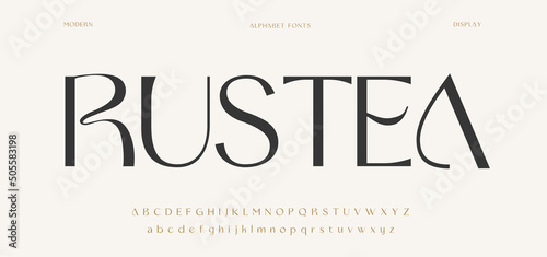Luxurious awesome alphabet font. modern sans serif typography