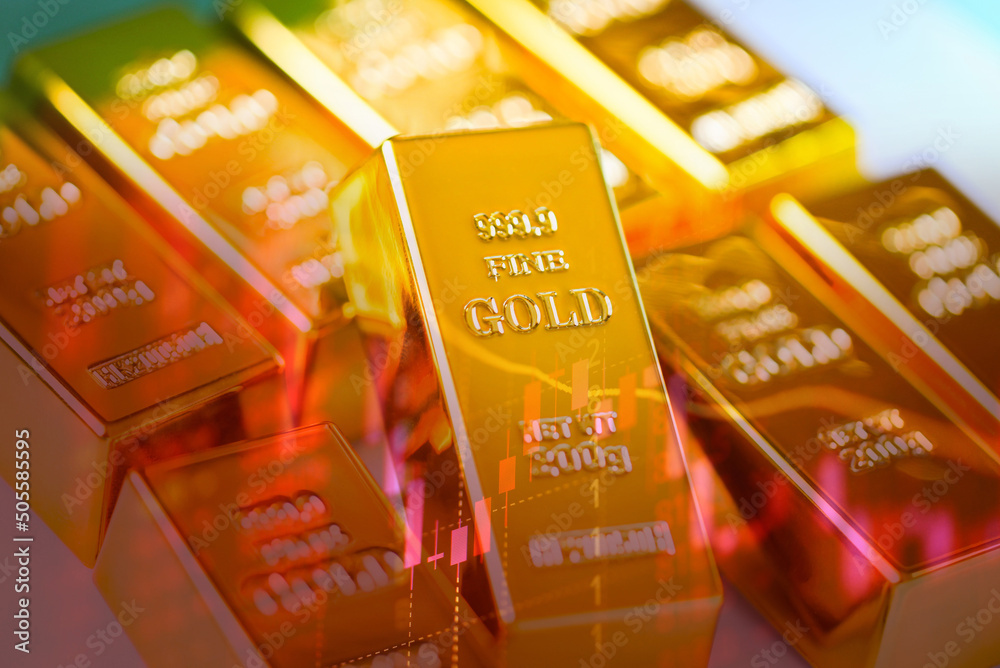 Φωτογραφία Gold bars financial business economy concepts, wealth and reserve success in bus