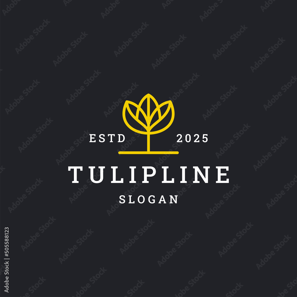 Tulip simple line art logo template vector illustration design