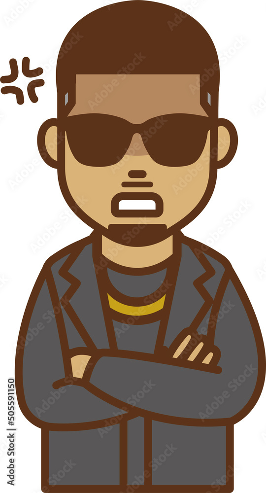 Illustration of a rugged man getting angry
