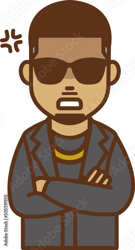 Illustration of a rugged man getting angry