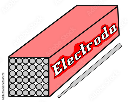 box of electrode equipment for smaw welding machine vector illustration good for element design flat style 