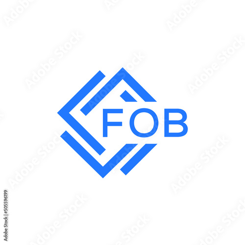 FOB technology letter logo design on white  background. FOB creative initials technology letter logo concept. FOB technology letter design.