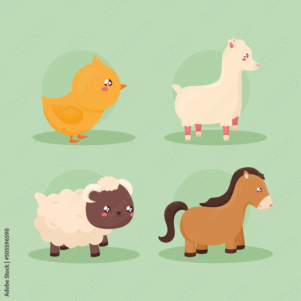 four farm animals four farm animals