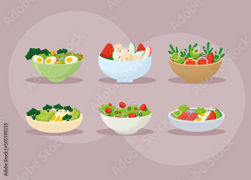 six healthy salads