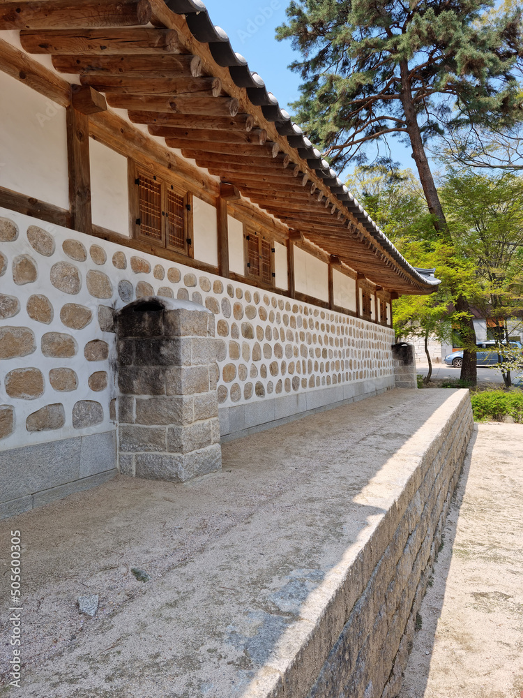 This is a traditional Korean tile house.