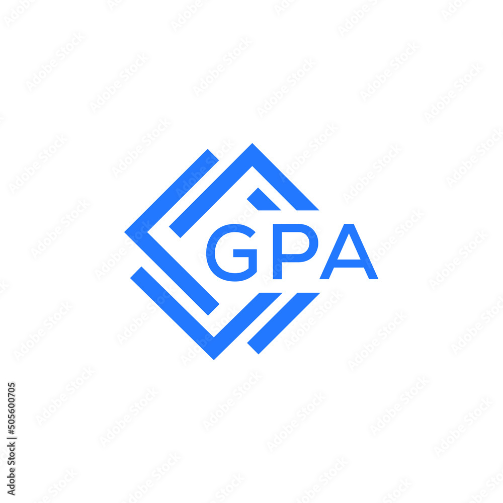 GPA technology letter logo design on white  background. GPA creative initials technology letter logo concept. GPA technology letter design.
