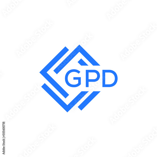 GPD technology letter logo design on white  background. GPD creative initials technology letter logo concept. GPD technology letter design.
 photo