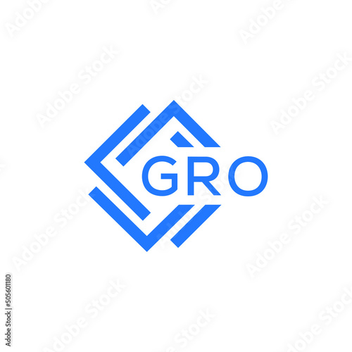 GRO technology letter logo design on white  background. GRO creative initials technology letter logo concept. GRO technology letter design. photo