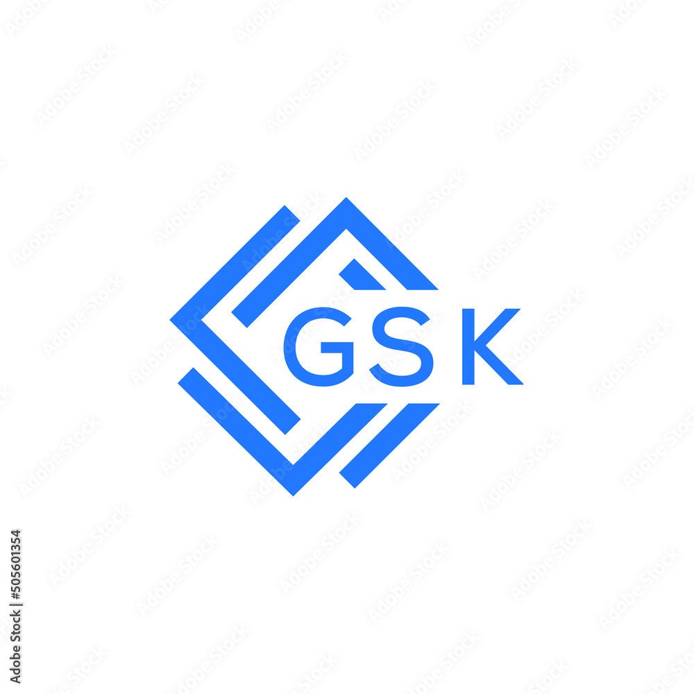 GSK technology letter logo design on white  background. GSK creative initials technology letter logo concept. GSK technology letter design.