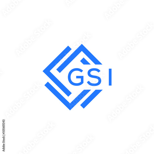 GSI technology letter logo design on white  background. GSI creative initials technology letter logo concept. GSI technology letter design. photo