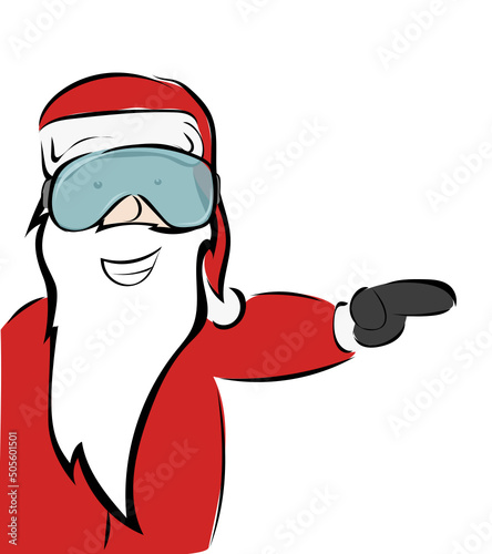 Santa Klaus zeigt