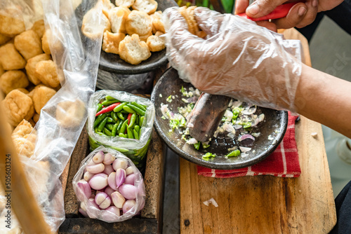 Indonesian Typical Food Called Tahu Gejrot photo