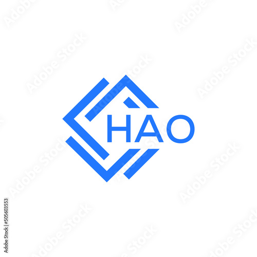 HAO technology letter logo design on white  background. HAO creative initials technology letter logo concept. HAO technology letter design. photo