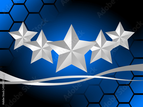 Abstract curve and 5 stars
