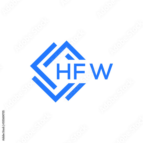 HFW letter logo design on white background. HFW  creative initials letter logo concept. HFW letter design. photo