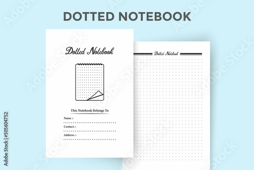 Dotted notebook KDP interior template. Dotted scrapbook for sketch and other information, journal template. KDP interior log book. Regular sketchbook with dots for designers.
