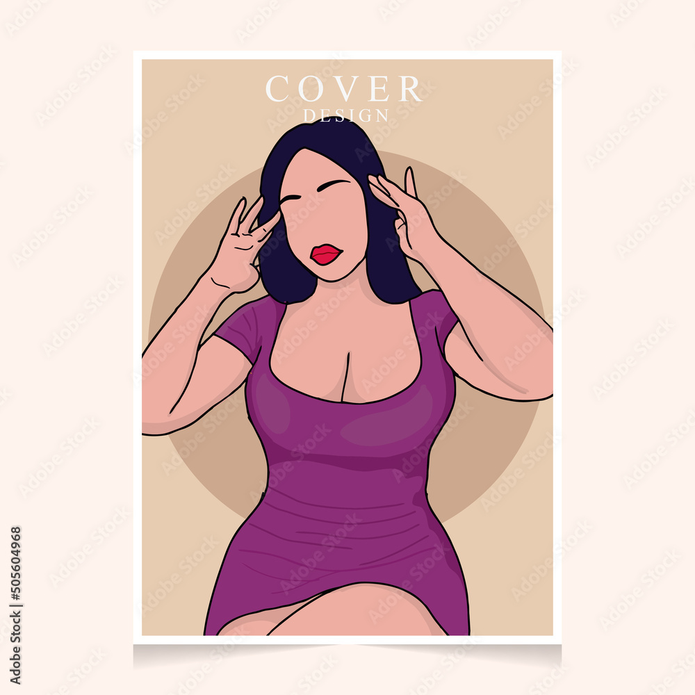 Hand drawn trendy fashion portraits covers Hand drawn trendy fashion portraits covers