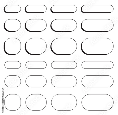 rectangle shape with rounded corner background. Drop shadow and thin line.