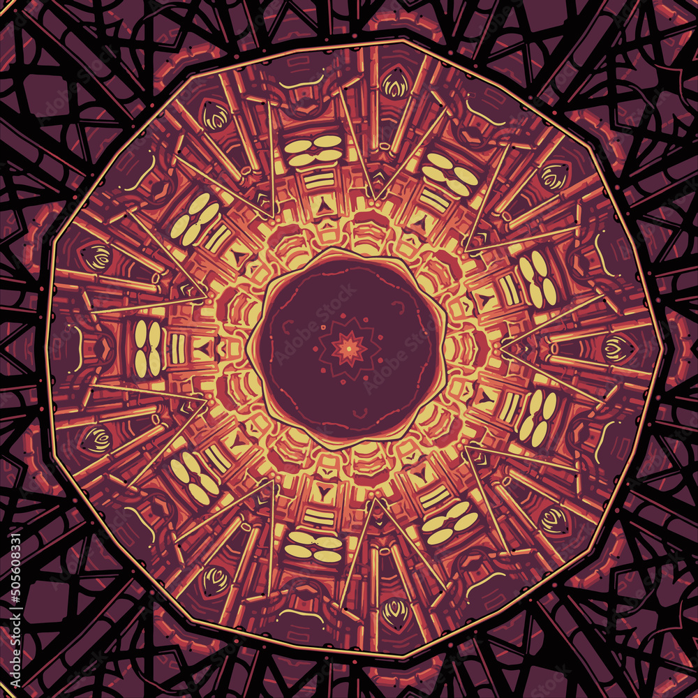 Color floral mandala, vector illustration