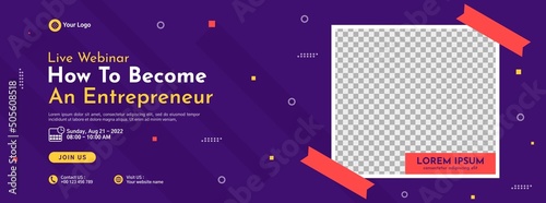 Business conference banner template design for webinar, marketing, online class program, etc