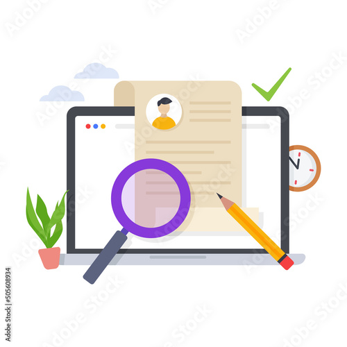 Human resource management and hiring job interview, recruitment agency concept illustration.
