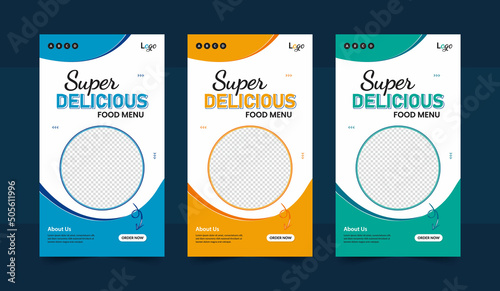 Food social media story post template design