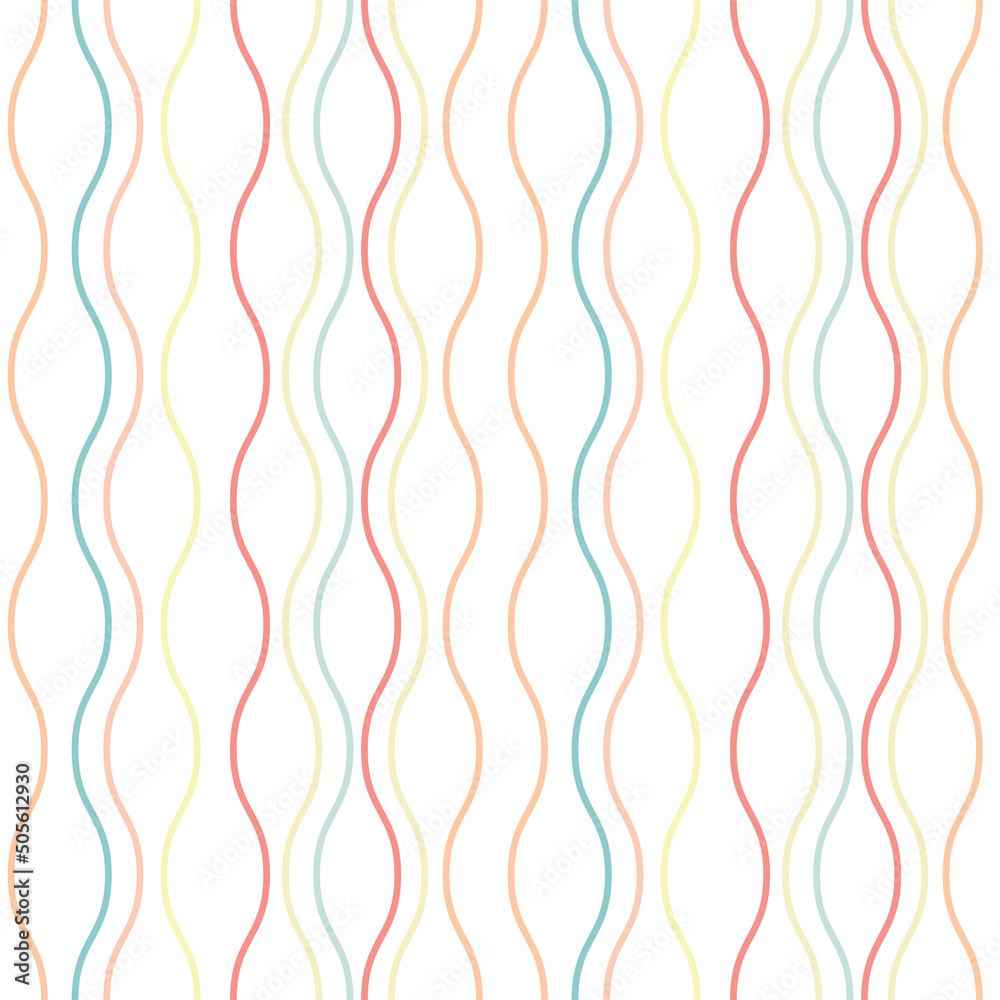 Cute colorful abstract pattern, vertical wavy lines