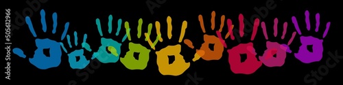 Inclusion and diversity infographic vector set, hands vector logo for website