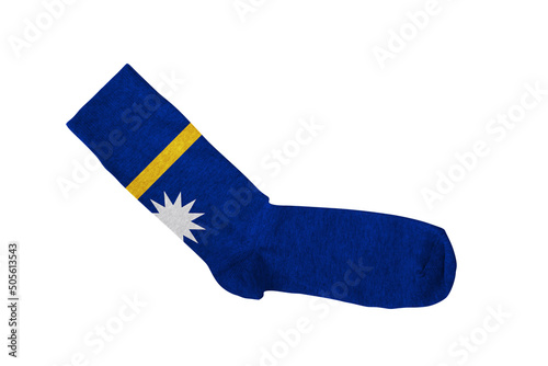 Sock as symbol of freedom from slavery. Concept clip art on white background. Nauru