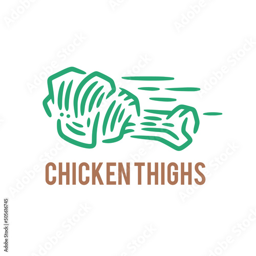 illustration chicken thighs logo vintage