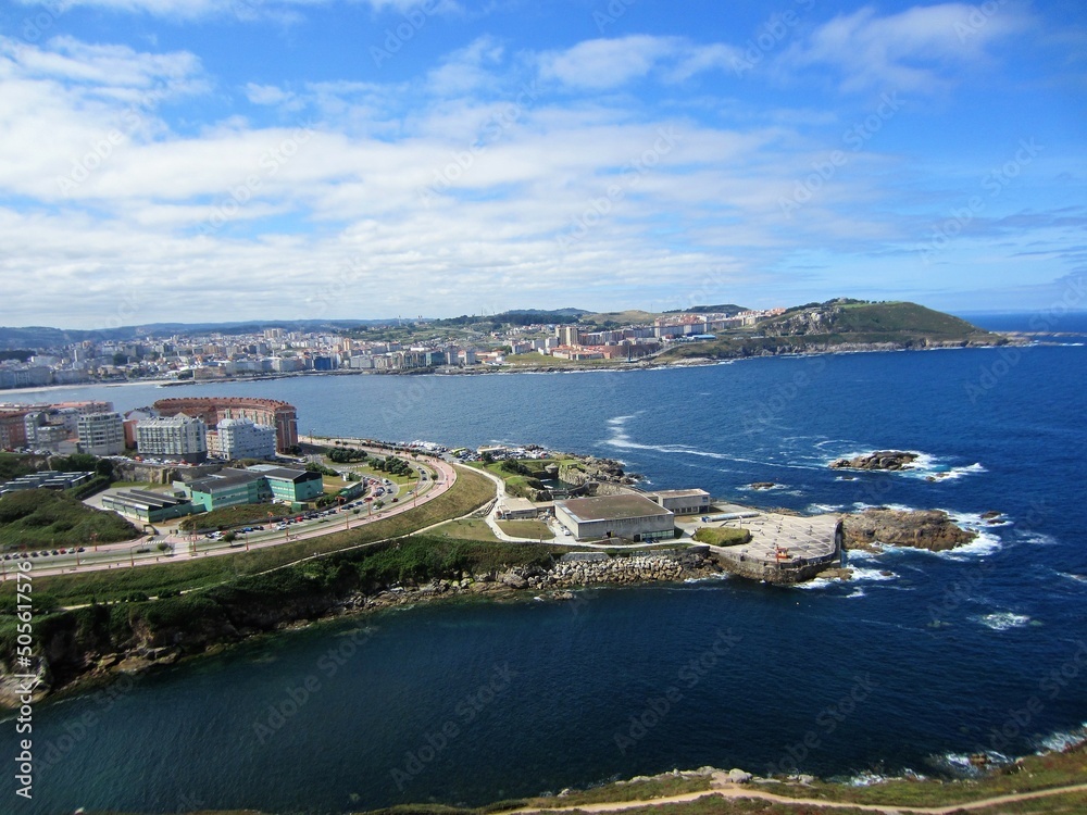 La Coruña Galicia Spain and its bay and coast