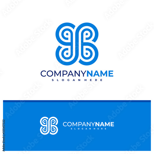 Letter S B logo design vector, Creative S B logo concepts template illustration.
