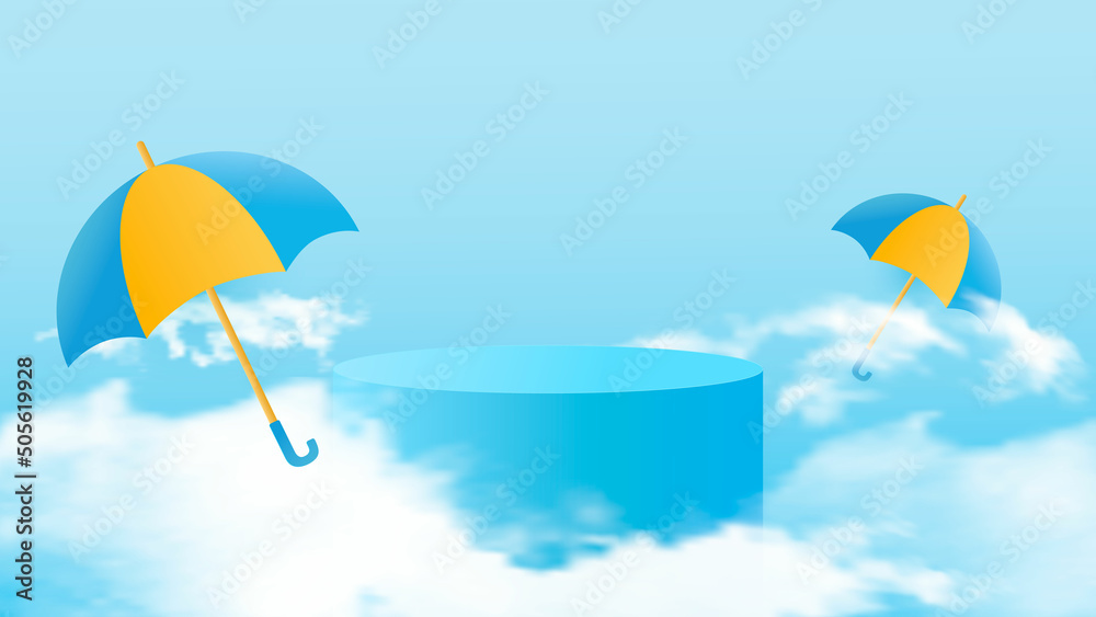 Φωτογραφία Cylindrical podium for displaying products during the rainy season