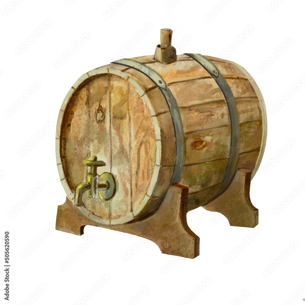 old wooden barrel isolated